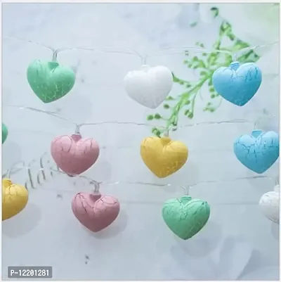 A Mark Collections Crack Heart Ball String Lights 16 Led (Plug-in) Decorative Lights for Diwali