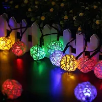 A Mark Collections 16 Bamboo Ball Fairy String Lights Plug in, Decoration Lights at Home for Navratri | Diwali and Christmas-thumb3