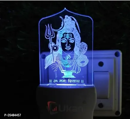Decorative 3D Illusion Effect Mahadev And OM Multicolour LED Lights-thumb0