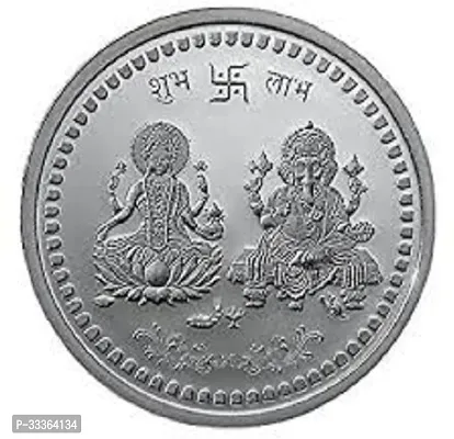 Laxmi Ganesh Silver Coin 10 Gms Decorative Showpiece  -  5 Cm (silver Plated, Silver)-thumb0