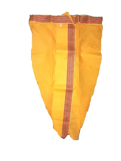 Men's Readymade Stitched Ready to Wear Cotton Dhoti Pants(Saffron/Yellow Color, Free Size)