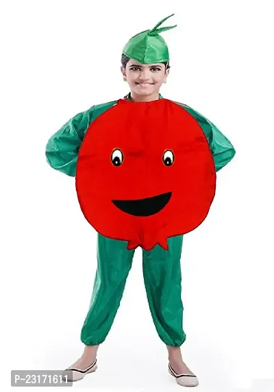 Fancy Steps Fruits and vegetable fancy Dress costume for Kids Costume Wear cutout with Jumpsuit  (Pomegranate)small-thumb0