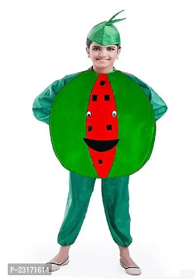 Fancy Steps Fruits and vegetable fancy Dress costume for Kids Costume Wear cutout with Jumpsuit  (Watermelon)small-thumb0