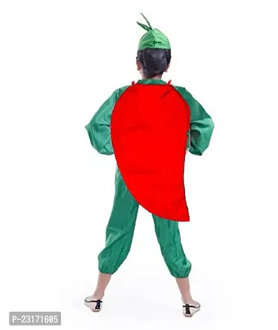 Fancy Steps Fruits and vegetable fancy Dress costume for Kids Costume Wear cutout with Jumpsuit  (Chilli)small-thumb2