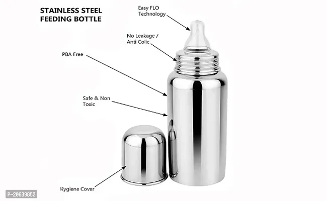 Blessings Enterprises 304 Food Grade Stainless Steel Baby Feeding Bottle, Milk Feeding, Water Feeding 250 ml.-thumb4