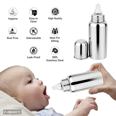 Blessings Enterprises Sipper Bottle for Baby | Anti Colic Milk Bottle for Kids and New Born Baby | Premium Stainless Steel | Wide Neck | Zero Plastic Bottle-thumb3