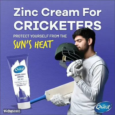 Quest White Zinc Sunscreen | Formulated For Heavy Sun Exposure | Broad Spectrum PA+++ Sunscreen SPF 50 for Sportsmen | - Limited Gujarat Edition Cricketers | Water and Sweat Resistant | Men  Women |-thumb4