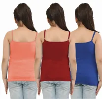 Dazico Girl's Lycra Cotton Solid Plain Camisoles/Spaghetti (Pack of 3)-thumb1