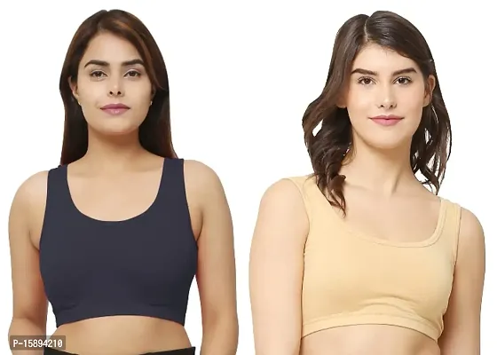 Buy dazico Women's Non Padded Cotton Sports Bra (Pack of 2) Online In India  At Discounted Prices