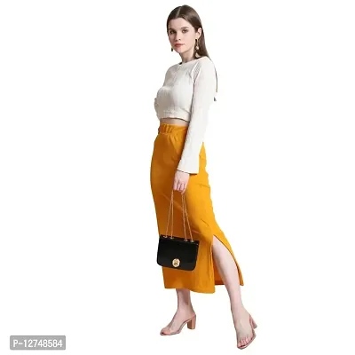 Shapewear Skirt Ladies Cotton with Drawstring For Saree Yellow