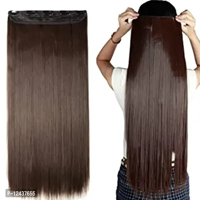 Brown 24 Inch Straight Hair Extention For Women/Girls Pack Of 01-thumb0