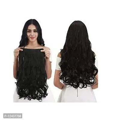 Brown 24 Inch Curly Hair Extention For Women/Girls Pack Of 01-thumb0