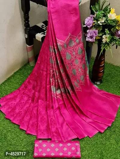 Latest Attractive Art Silk Printed Saree with Blouse piece