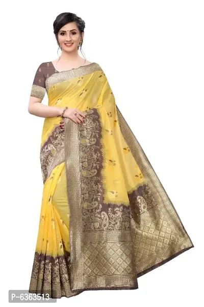 BANARASI SILK SAREE WITH CONTRAST BLOUSE PEICE.