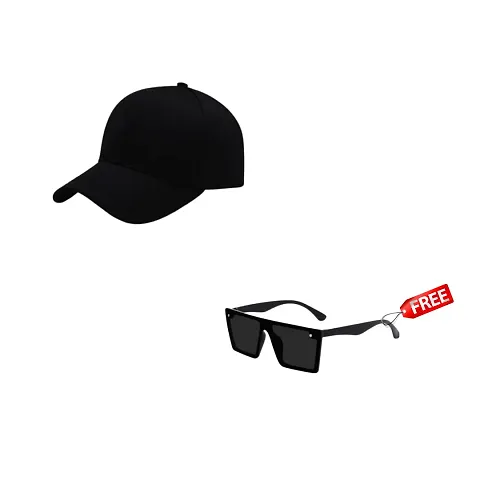 Applique, Self Design, Solid, Embellished COMBO SET OF 2 CAP+SUNGLASS-01 STYLISH VIRAT CAP + WAYFARER SUNGLASS(PACK OF 2) Cap Chasma Combo SPORTY BASE BALL CAP + WAY FAIR SUNGLASS FOR MEN