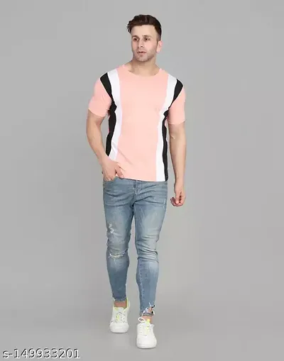 Trendy Striped Round Neck Tees For Men