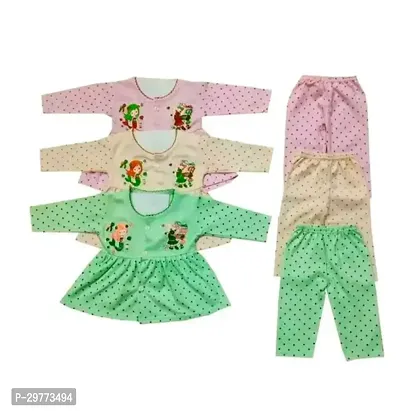 Stylish Cotton Frock With Pajama Pack of 3-thumb0