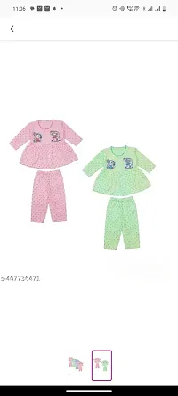 Stylish Cotton Frock With Pajama Pack of 3-thumb1