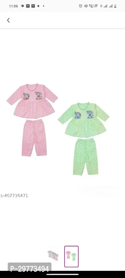 Stylish Cotton Frock With Pajama Pack of 3-thumb2