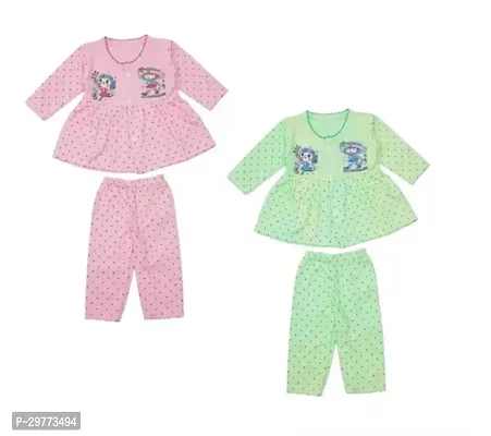 Stylish Cotton Frock With Pajama Pack of 3-thumb3