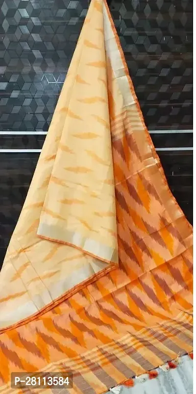 Stylish Linen Saree With Blouse Piece For Women