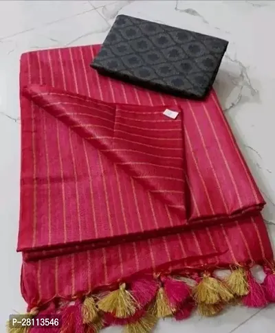 Stylish Cotton Silk Saree With Blouse Piece For Women