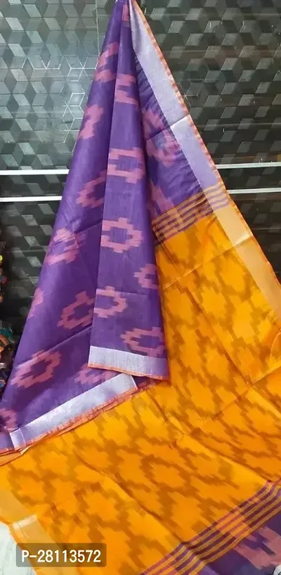 Stylish Linen Saree With Blouse Piece For Women