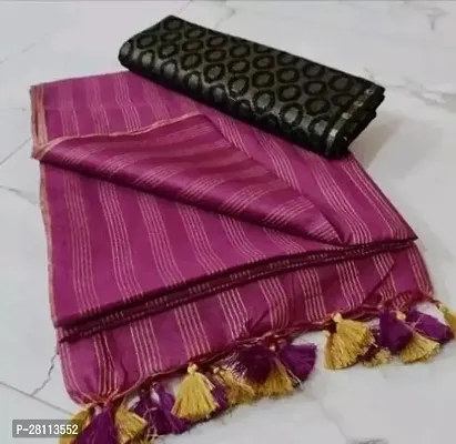 Stylish Cotton Silk Saree With Blouse Piece For Women