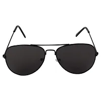 Giant Innovative - Stylish Cool and Trendy Sunglasses for men, women (Aviator - Black Lens/Black Frame)-thumb1