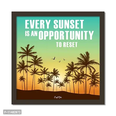 Craft Qila Every Sunset Motivational Quotes Framed Wall Poster for OFFICE & STUDENT Study Room Decoration, Size - 8 x 8 Inches