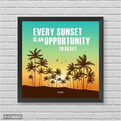 Craft Qila Every Sunset Motivational Quotes Framed Wall Poster for OFFICE & STUDENT Study Room Decoration, Size - 8 x 8 Inches-thumb2