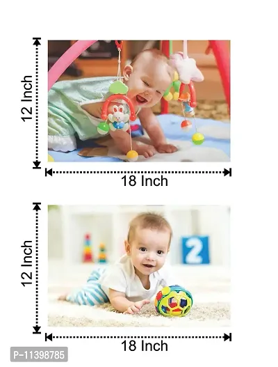 Craft Qila Paper Cute Toy Playing Smiling Baby Poster Multicolor (SIZE: 12 X 18 Inch)-thumb2