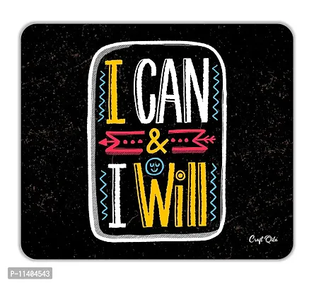 Craft Qila I Can & I Will Motivational Mouse Pad for Laptop Computer (8.5 x 7.5 Inches)