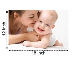 Craft Qila Paper Mom loving Smiling Baby Poster Multicolor SIZE : 12 X 18 Inch-thumb1