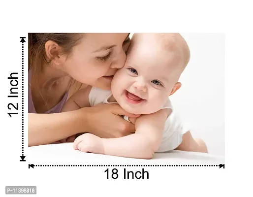 Craft Qila Paper Mom loving Smiling Baby Poster Multicolor SIZE : 12 X 18 Inch-thumb2