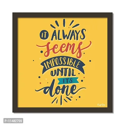 Craft Qila Until Done Motivational Quotes Framed Wall Poster for OFFICE & STUDENT Study Room Decoration, Size - 8 x 8 Inches