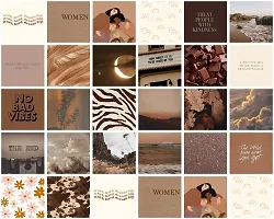 Craft Qila Peel-N-Stick Photo Wall Collage Kit 65 PCS Brown Digital Room Decor Photo Collection Small A6 Posters Stickers for Room and Wall Decoration-thumb4