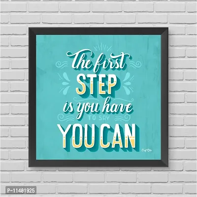 Craft Qila First Step Motivational Quotes Framed Wall Poster for OFFICE & STUDENT Study Room Decoration, Size - 8 x 8 Inches-thumb2