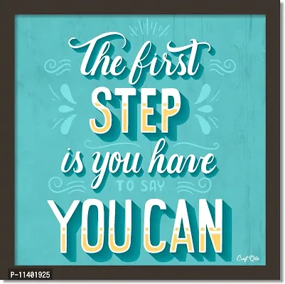 Craft Qila First Step Motivational Quotes Framed Wall Poster for OFFICE & STUDENT Study Room Decoration, Size - 8 x 8 Inches-thumb0