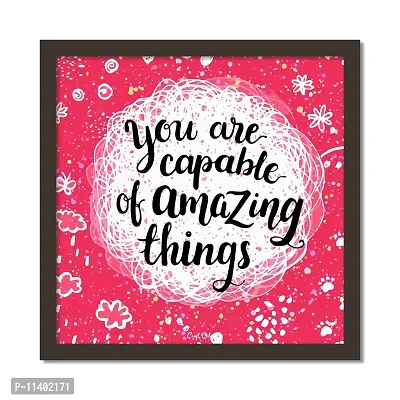 Craft Qila You Amazing Motivational Quotes Framed Wall Poster for OFFICE & STUDENT Study Room Decoration, Size - 8 x 8 Inches