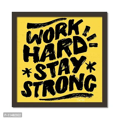 Craft Qila WorkHard Motivational Quotes Framed Wall Poster for OFFICE & STUDENT Study Room Decoration, Size - 8 x 8 Inches