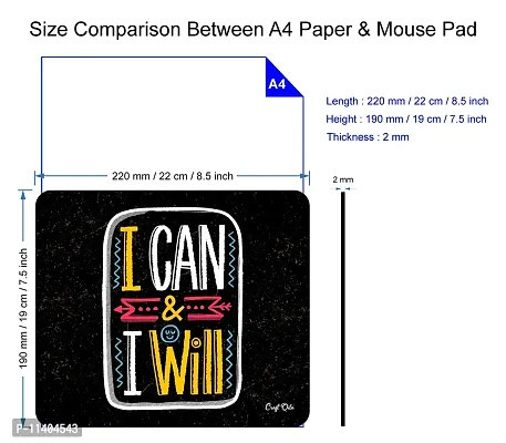 Craft Qila I Can & I Will Motivational Mouse Pad for Laptop Computer (8.5 x 7.5 Inches)-thumb2