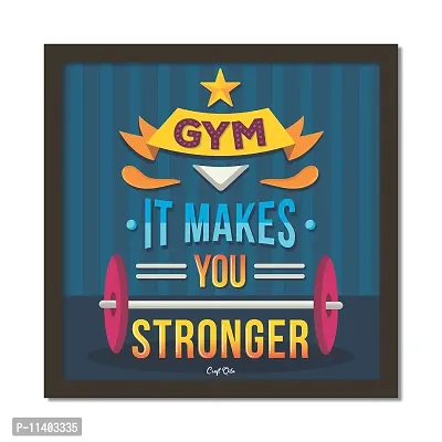 Craft Qila Gym Motivational Quotes Framed Wall Poster for OFFICE & STUDENT Study Room Decoration, Size - 8 x 8 Inches