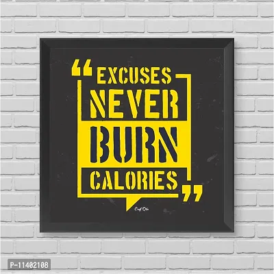 Craft Qila Excuses Never Motivational Quotes Framed Wall Poster for OFFICE & STUDENT Study Room Decoration, Size - 8 x 8 Inches-thumb2