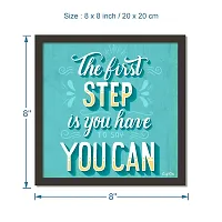 Craft Qila First Step Motivational Quotes Framed Wall Poster for OFFICE & STUDENT Study Room Decoration, Size - 8 x 8 Inches-thumb2