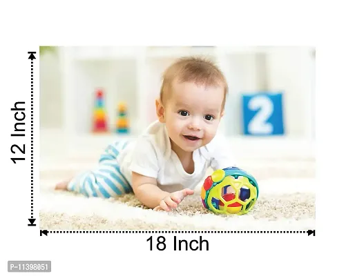 Craft Qila Paper Playing Ball Smiling Baby Poster Multicolor SIZE : 12 X 18 Inch-thumb2