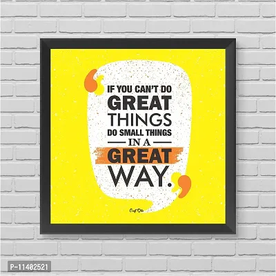 Craft Qila Great Things Motivational Quotes Framed Wall Poster for OFFICE & STUDENT Study Room Decoration, Size - 8 x 8 Inches-thumb2