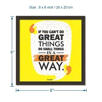 Craft Qila Great Things Motivational Quotes Framed Wall Poster for OFFICE & STUDENT Study Room Decoration, Size - 8 x 8 Inches-thumb2