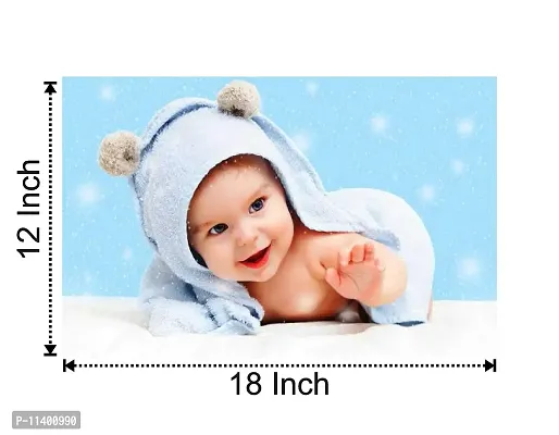 Craft Qila Paper Snow Towel Smiling Baby Poster Multicolor SIZE : 12 X 18 Inch-thumb2