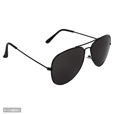 Giant Innovative - Stylish Cool and Trendy Sunglasses for men, women (Aviator - Black Lens/Black Frame)